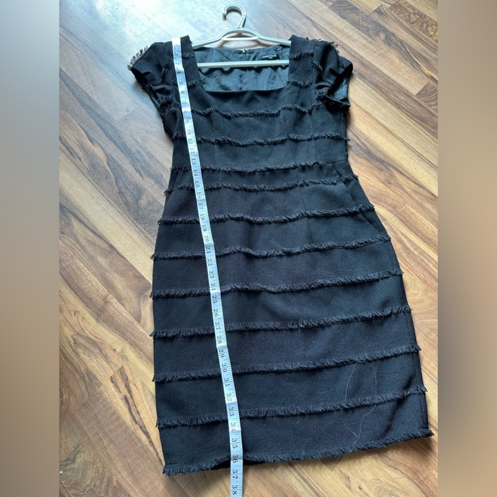 Nanette Lepore Catch Me Fringed dress black cocktail dress size 10 - Picture 10 of 16